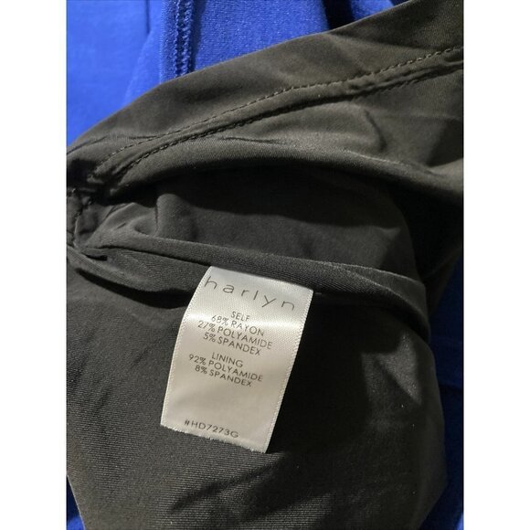 Harlyn size medium fit flare short blue party dress cut out V-back scoop neck - Picture 9 of 9